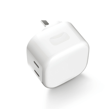 NANO Energy 1 35W USB-C Dual Ports Charging Adapter - Sleek White GaN Charger